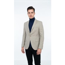 Plus Scorpion Ekoseli Slim Fit Erkek Blazer Ceket – Şık Modern Tasarım, Tek Düğmeli
