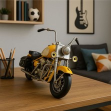 Valenza Store Dekoratif Büyük Boy Metal Sarı Motosiklet - Hediyelik