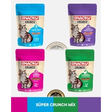Snacky Crunch Yaşlanma Karşıtı,deri ve Tüy Bakımı,güçlü Kemikler,tüy Yumağı Kontrolü Kedi Ödül Maması Seti 4X60 Gram
