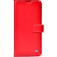 Redmi Note 15 Kılıf Zore Kar Deluxe Kapaklı Kılıf - Kırmızı