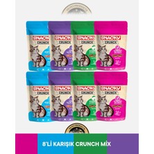 Snacky Crunch Yaşlanma Karşıtı,deri ve Tüy Bakımı,güçlü Kemikler,tüy Yumağı Kontrolü Kedi Ödül Maması Seti 8X60 Gram