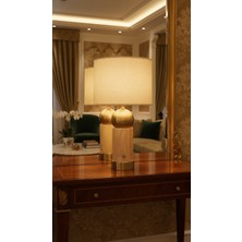 Montdekor El Yapımı Mermer Taşlı Bronz Abajur