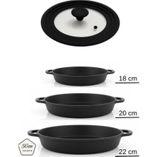 3'ü 1 Arada Kademeli Silikon Cam Kapak – 18, 20 ve 22 cm Tencerelere Uyumlu Çok Amaçlı Tasarım (Siyah & Gri Seçenekli)