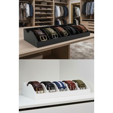 Tineke 5 Bölmeli Kemer Çorap Takı Makyaj Organizeri Dolap Içi Kemer Düzenleyici Organizer Siyah