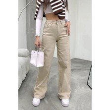 Flexifit Yüksek Bel Kadın Palazzo Kot Pantolon – Siyah Esnek Denim Kumaş, Düz Bol Paça, Rahat Kalıp Modern Jean