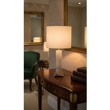 Montdekor El Yapımı Mermer Taşlı Bronz Abajur