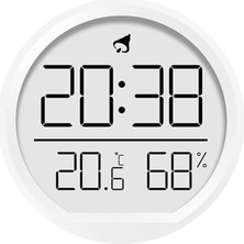 UmoTech Dijital LCD Yuvarlak Duvar Masa Saati Mıknatıslı Buzdolabı Saati, Alarm + Sıcaklık & Nem Göstergeli