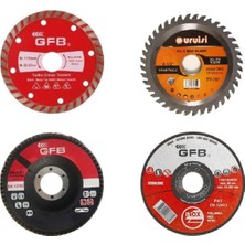 Özbience 4’lü 115 Lik Mermer Ahşap Granit Demir Taş Fayans Kesme Disk Seti