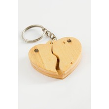 SiHako Kalp Açılıp Kapanır Ahşap Anahtarlık