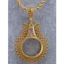 Netice Öylek Altın Kaplama Lale Modeli Yarım Altın Uyumlu Çerçeve Kolye.