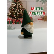 Favori Yeşil Yılbaşı Cücesi (Gnome) Dekoratif Figür | 13.5 cm | Yılbaşı Özel Serisi