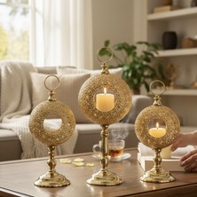 CITY gold 3’lü Gold Mumluk Dekoratif 42-36-30 cm