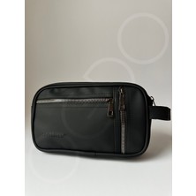 Ogdo - Erkek Siyah Deri Portföy Clutch  ve Günlük El Çantası - 5012