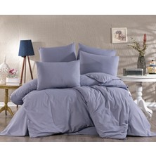 Vionetta Ranforce % 100 Pamuk Koyu Gri Lastikli Çarşaflı 4 Yastıklı Çift Kişilik Nevresim Takımı