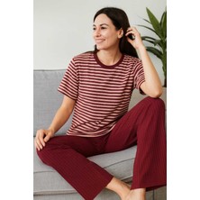 Tenra Kadın Pijama Takımı Kısa Kollu %100 Pamuk