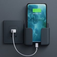 Shhobi Telefon Şarj Tutucu Yapışkanlı Duvara Monte Telefon Tutucu 1 Adet Priz Yanı Telefon Tutucu