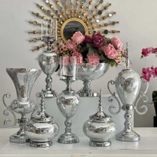 CITY gold 7 Parça Gümüş Konsol Seti Salon Takımı Dekoratif