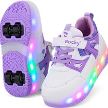 Sepona Patenli Cırtlı Işıklı Spor Ayakkabısı 4 Tekerlekli Paten –ışıkları On/off Tuşlu