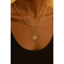 Çelik Incili 2li Güneş Kolye