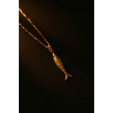 Çelik 2li Kıvrık Balık Kolye