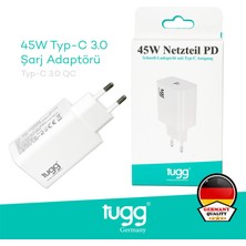 Tugg Germany Tugg Gan 45W Akıllı Şarj Başlık – Turbo Hızlı Şarj, Isı ve Akım Korumalı, Type-C Çıkışlı
