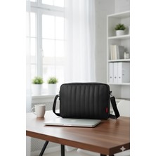 NorthAK 15.6'' Laptop Notebook Çantası - Siyah Omuz Askılı Macbook Kılıfı Tüm Cihazlara Uyumlu