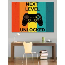 Tablo Mega Oyun Kumandası" Yeni Seviye Açıldı" Dekoratif Kanvas - Mdf Ahşap Tablo