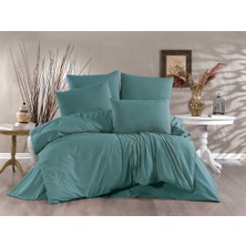 Vionetta Ranforce % 100 Pamuk Petrol Lastikli Çarşaflı 4 Yastıklı Çift Kişilik Nevresim Takımı