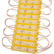 12 Volt 1.5 Watt 3 Lensli Sarı Amber 2835 Smd LED Modül IP65 10 Adet Modül