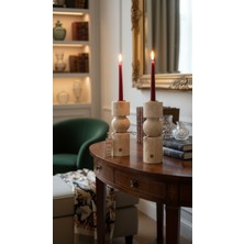 Montdekor El Yapımı Mermer Mumluk (1 Adet 10x10x25 cm)