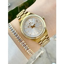 Slazenger Takvimli 5 ATM Su Geçirmez Altın Renk Kadın Kol Saati