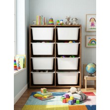 Decosense 8 Çekmeceli Çok Amaçlı Oyuncak Dolabı ve Saklama Ünitesi – Çocuk Odası Düzenleyici Etiket Hediyeli