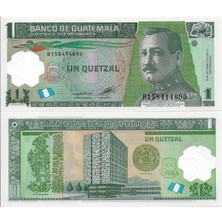 Guatemala 2012 Yılı 1 Quetzales Yabancı Polimer Kağıt Para Çil ( Unc ) Koleksiyon Para