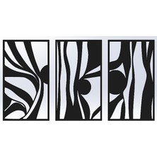 3’lü Soyut Desenli Metal Duvar Dekoru