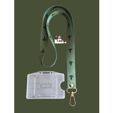 Staffy Yeşil Zemin Tıp Sembolü Yaka ipi ve kartlık