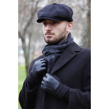 Eleven Markets Kışlık 8 Parca Kaşmir Düz Renk Siyah Peaky Blinders Model Erkek Kasket London Şapka