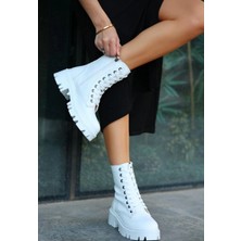 Mirelle Flona Beyaz Cilt Bağcıklı Bot