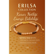 Erilsa Sertifikalı Karar Netliği Enerji Bilekliği - Güneş Taşı ve Terahertz Doğal Taş 4 mm