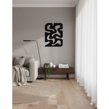 Modern Soyut Metal Duvar Dekoru Tablosu / Organik Dalgalı Siyah Sanat Tablosu