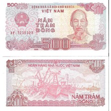 Vietnam 1988 Yılı 500 Dong Yabancı Kağıt Para Çil ( Unc ) Koleksiyon Para