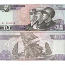 Kuzey Kore 2002 Yılı 10 Won Yabancı Kağıt Para Çil ( Unc ) Koleksiyon Para