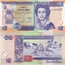 Belize 2017 Yılı 2 Dolar ‘ Iı.kraliçe Elizabeth ‘ Yabancı Kağıt Para Çil ( Unc ) Koleksiyon Para