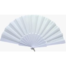 Osense Plastik Kumaş Yelpaze 12'li Beyaz