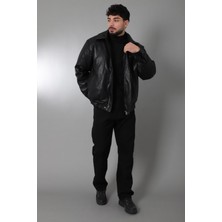 Stil Kombin Kışlık Dolumlu Içi Kürklü Oversize Suni Deri Mont KMD_50502