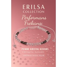 Erilsa Sertifikalı Performans Frekansı Enerji Bilekliği - Pembe Kristal Kuvars ve Terahertz Doğal Taş 4 mm