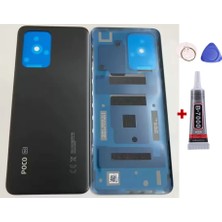 Yedcom Xiaomi Xiaomi Poco X4 GT Siyah Arka Pil Batarya Kapağı Arka Kapak Yapışkan Ve Sökme Aparatıyla Beraber Full Set