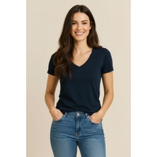 Lyvean V Yaka Regular Kısa Kollu Tshirt