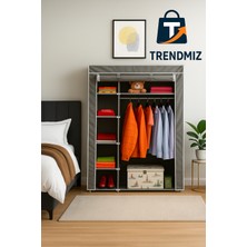 Trendmiz Father Yandan Raflı Bez Dolap | Metal Iskeletli Gardırop | Toz Geçirmez Fermuarlı Dolap