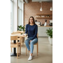 Lyvean Bisiklet Yaka Regular Uzun Kollu Tshirt