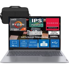 Lenovo Thinkbook 16 Amd Ryzen 7 7730U 24GB 1tb SSD Amd Radeon Graphics (1920X1200) 16" Wuxga 300NITS IPS Freedos Taşınabilir Bilgisayar & Çanta